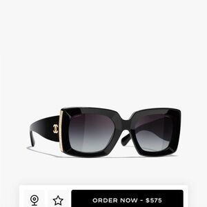 CHANEL Black Gradient Square Sunglasses